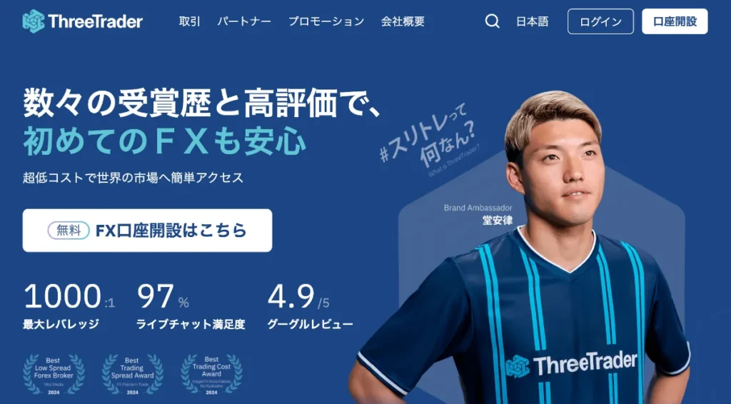 threetraderの入金ボーナスの案内