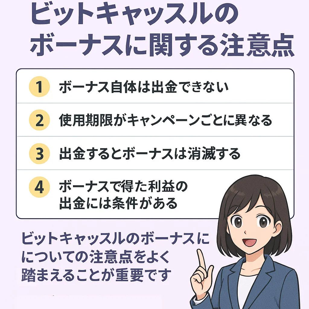 ボーナスに関する注意点